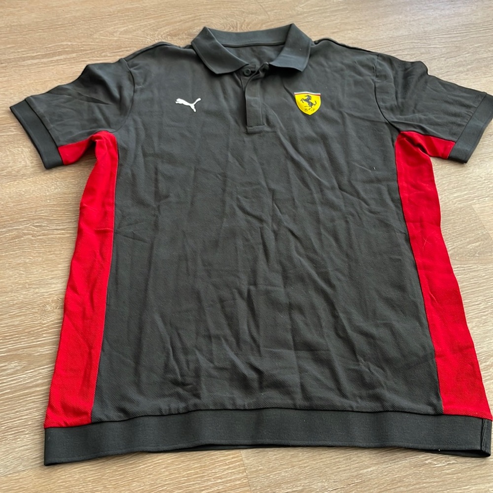 Ferrari Polo gray and Red‎ Mens medium B2
